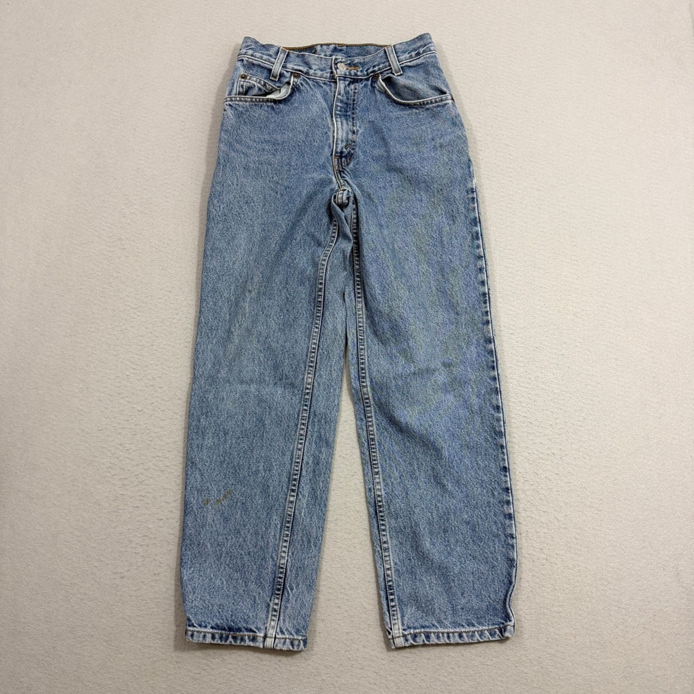 Vintage Levi Jeans Size 27x28 Blue 550 Relaxed Fit Student Tapered Leg Denim 90s